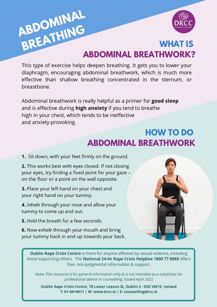 DRCC resource: Abdominal Breathwork (2022) | Dublin Rape Crisis Centre